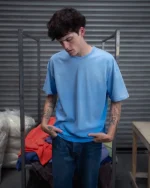 Blanks by Thirteen Faded Ice Blue T Shirt (1)