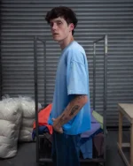Blanks by Thirteen Faded Ice Blue T Shirt (2)