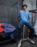 Blanks by Thirteen Faded Ice Blue T Shirt (3)