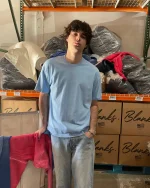 Blanks by Thirteen Perfect T Shirt Ice Blue (1)